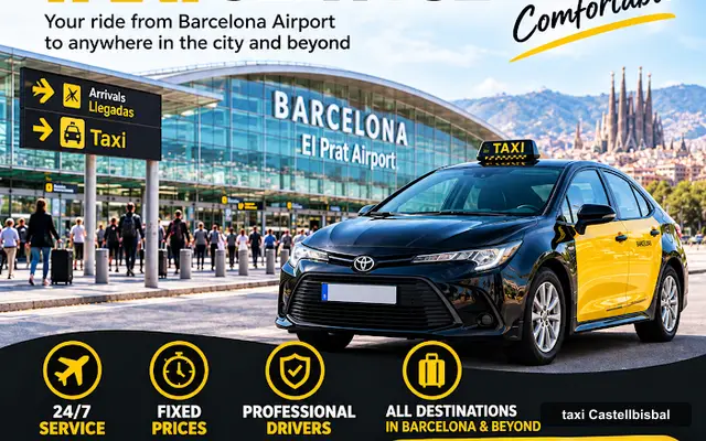 Taxi Barcelona airport 24h, taxi company in Castellbisbal